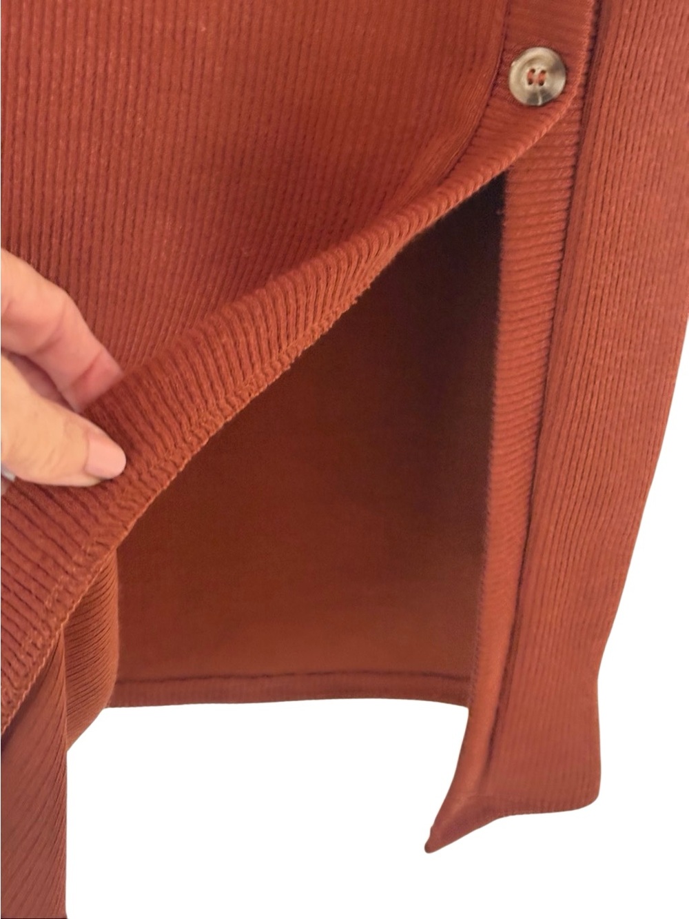 Paper Crane Rust Color Ribbed Midi Sweater Set. Size Medium. Great Condition!! - Picture 6 of 16